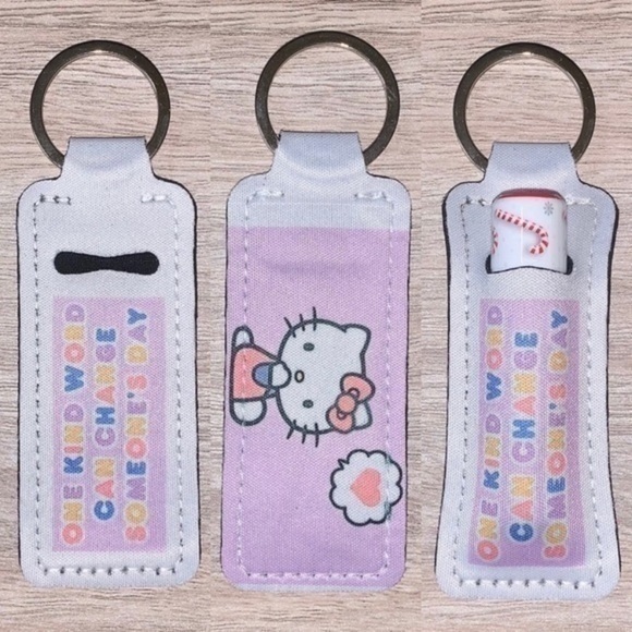 Hello Kitty Accessories - Hello Kitty pink Love reversible chapstick holder new